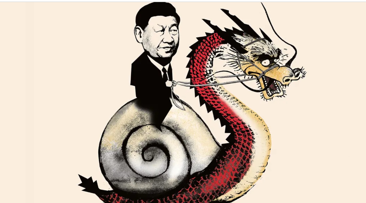 蝸牛龍身象徵中國經濟/播拍「經濟學人」