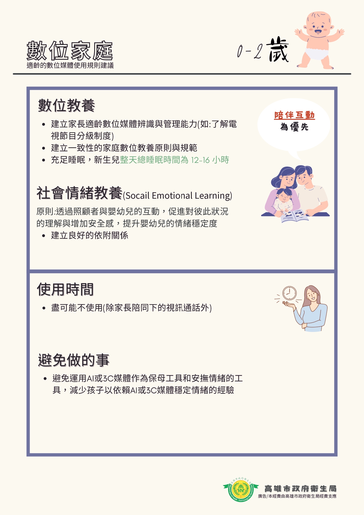 高市衛生局推動健康數位家庭適齡教養　培養數位素養與心理韌性
