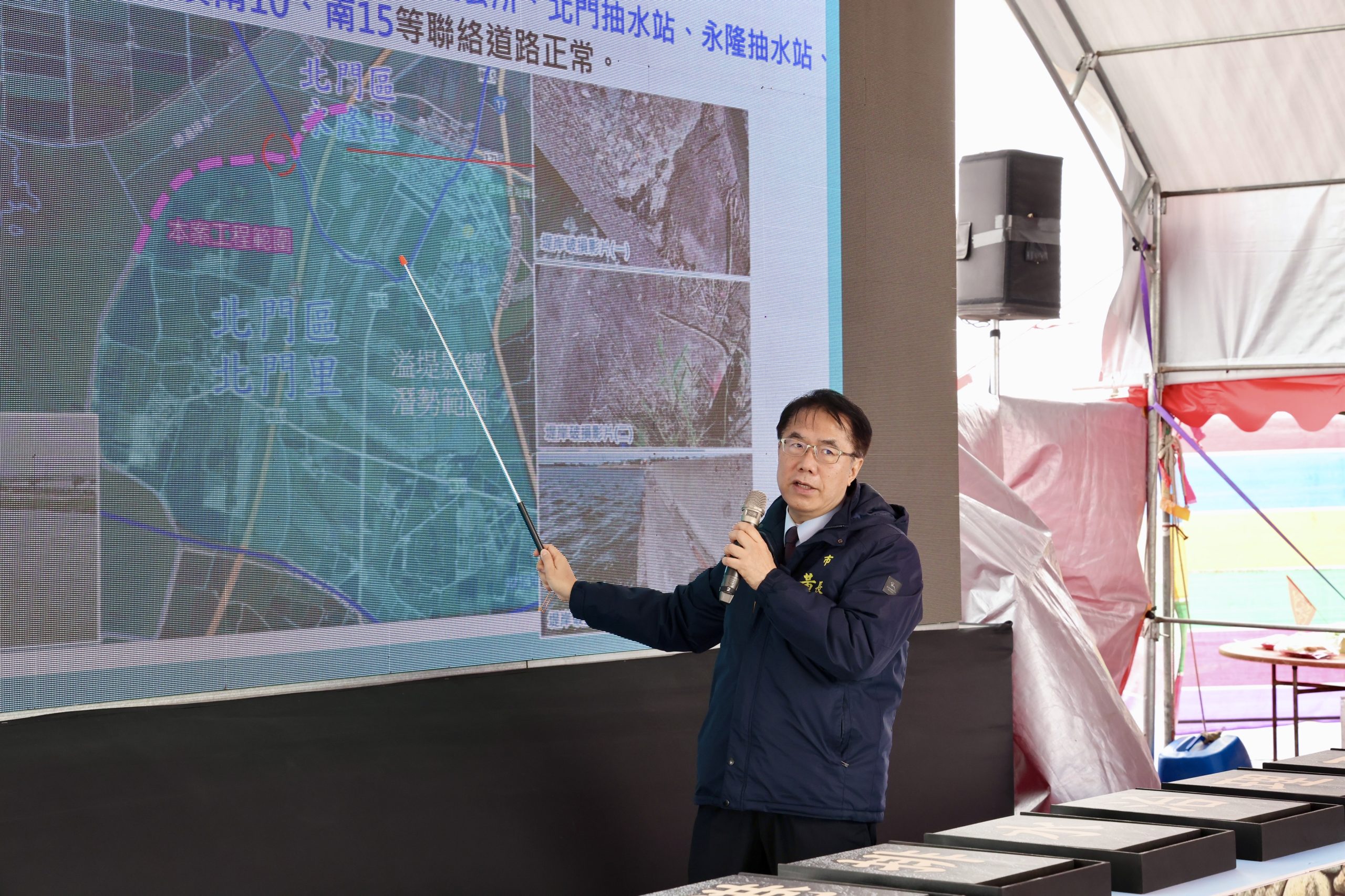 北門區頭港排水治理工程竣工 黃偉哲：兼顧防洪安全與濕地生態共創雙贏