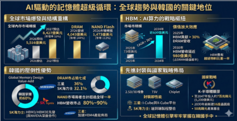 【專欄】AI驅動的記憶體超級循環：全球趨勢與韓國的關鍵地位