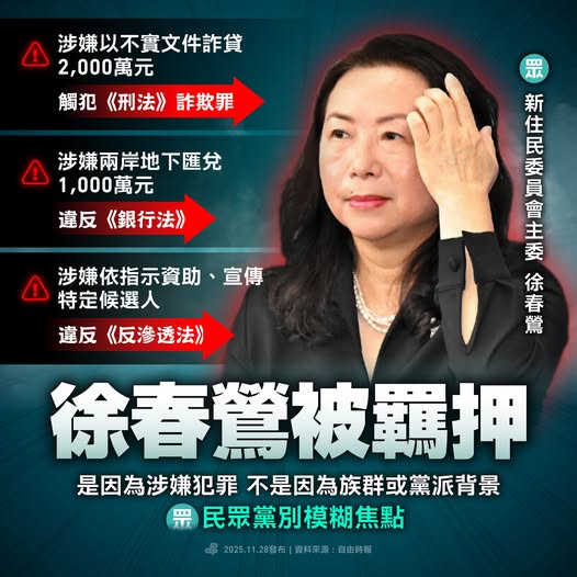 中配徐春鶯涉違反滲透法遭訴 新北檢方求處重刑 中配徐春鶯涉違反滲透法遭訴 新北檢方求處重刑