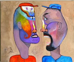 陳朝寶Line給好友的作品圖檔以和為貴，何須張口相向….