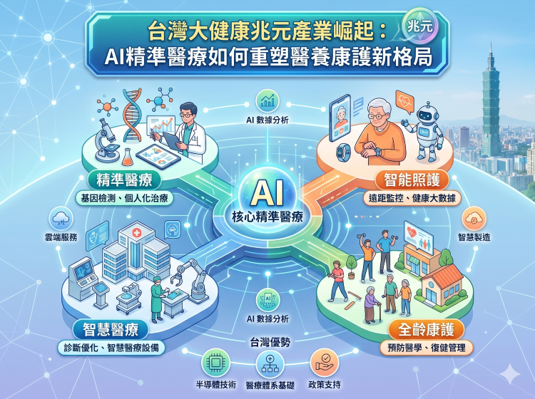 台灣大健康兆元產業崛起:AI精準醫療如何重塑醫養康護新格局 台灣大健康兆元產業崛起:AI精準醫療如何重塑醫養康護新格局